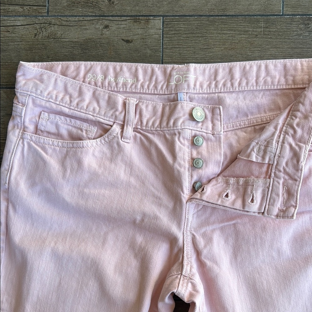 LOFT Light Pink Boyfriend Jeans